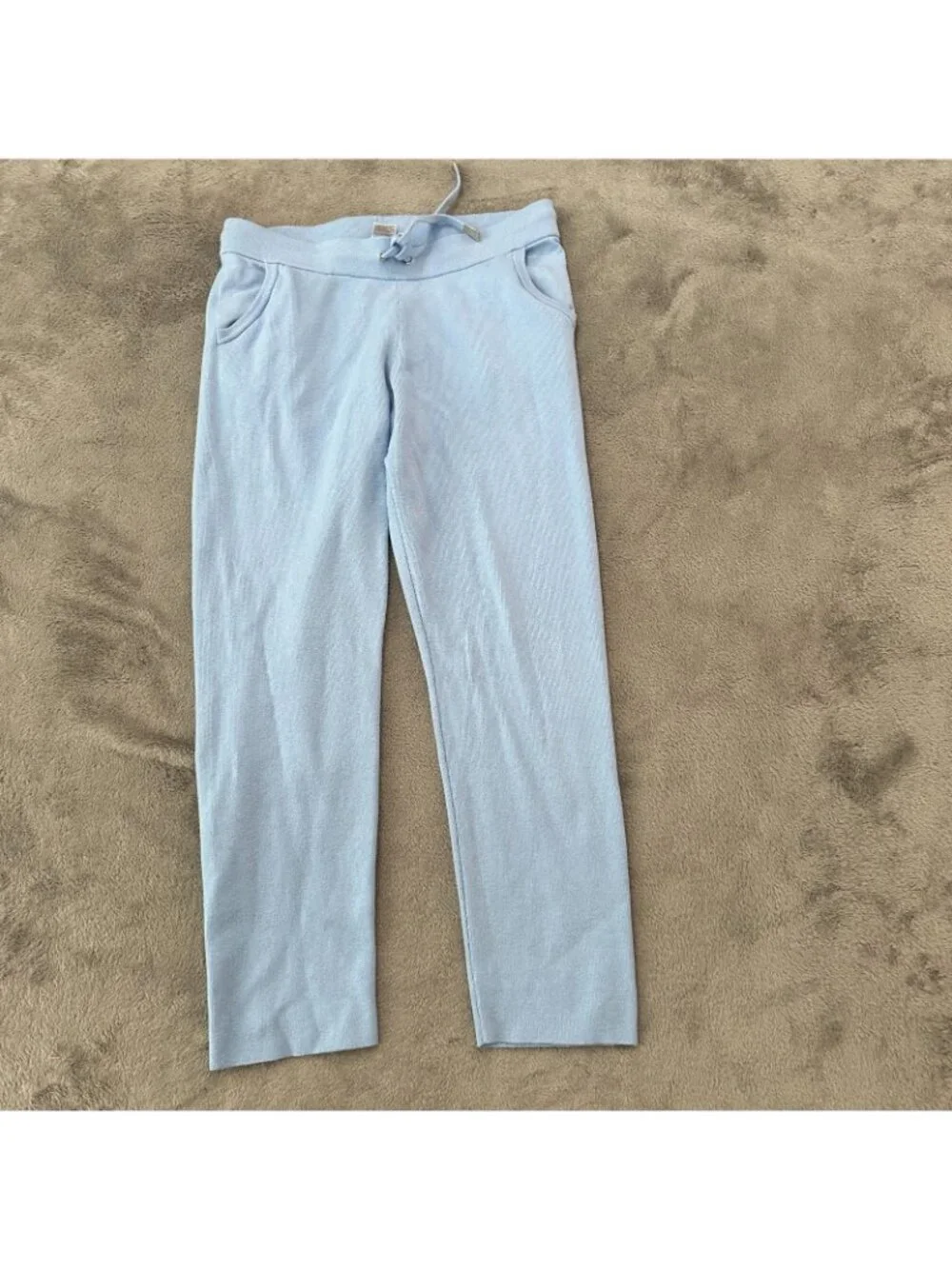 Chico's MEDIUM Blue Sweater Sweatpants Set Cashmere Blend